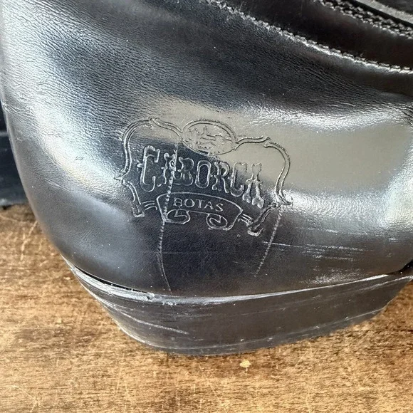 Caborga Botas Black Leather Western Cowboy Boots 10.5 D Mexico